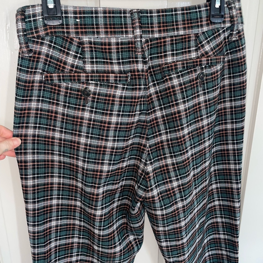 American Eagle Outfitters Plaid Green Straight Leg Pant Trousers Academia Cute - Picture 12 of 12